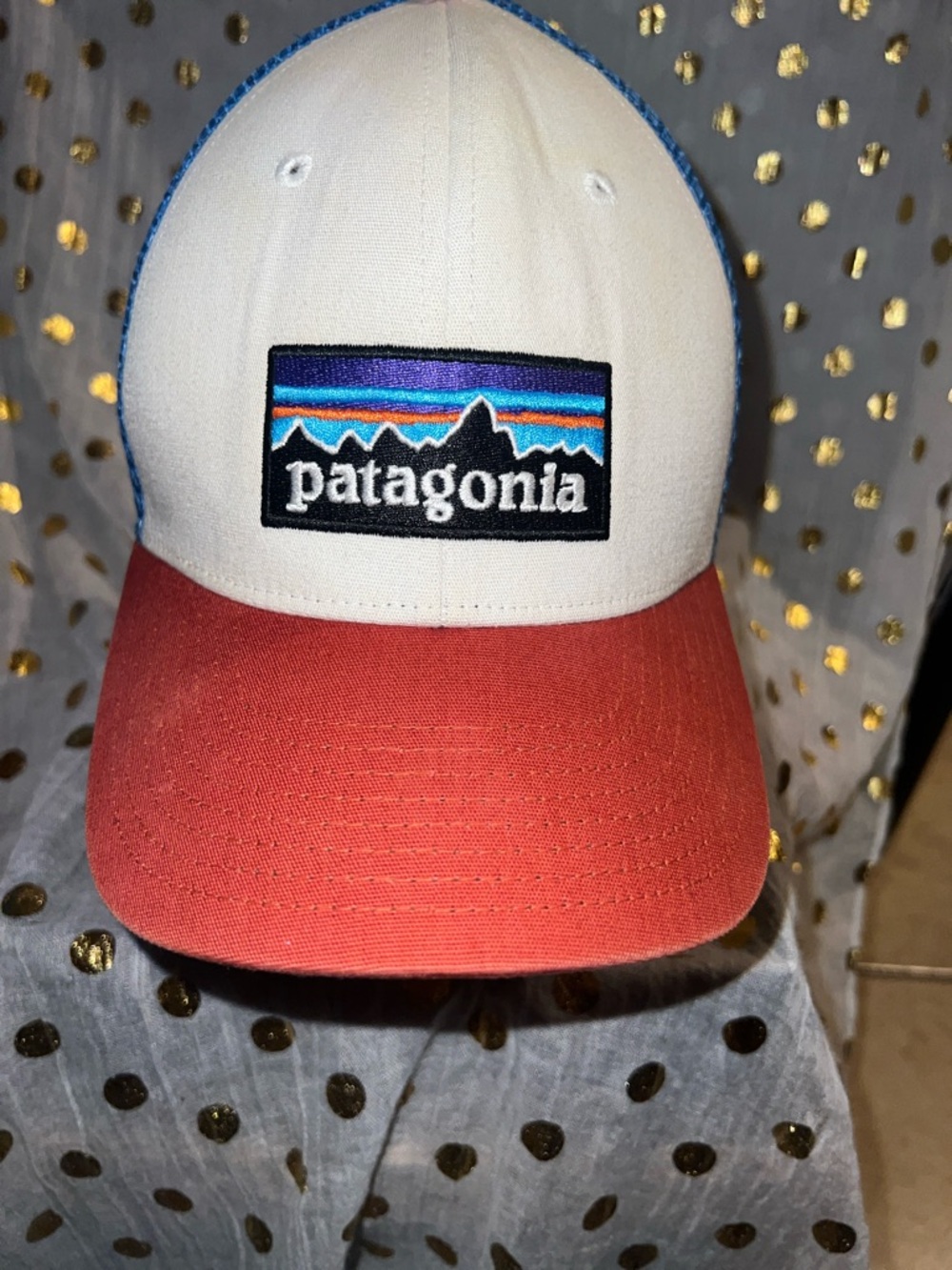Patagonia Cream and Coral Gradient Trucker Hat
